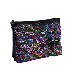 Victoria's Secret Confetti Sequin  Bling Makeup Bag Clutch